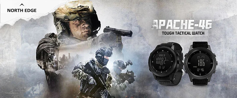 NORTH EDGE Men's sport Digital watch Hours Running Swimming Military Army watches Altimeter Barometer Compass waterproof 50m.
