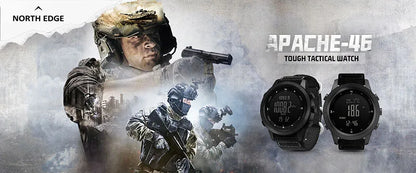 NORTH EDGE Men's sport Digital watch Hours Running Swimming Military Army watches Altimeter Barometer Compass waterproof 50m.