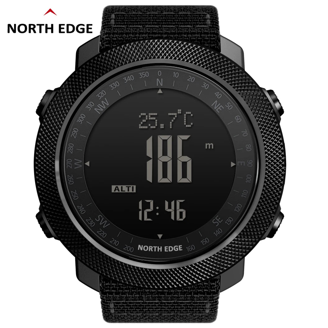 NORTH EDGE Men's sport Digital watch Hours Running Swimming Military Army watches Altimeter Barometer Compass waterproof 50m.