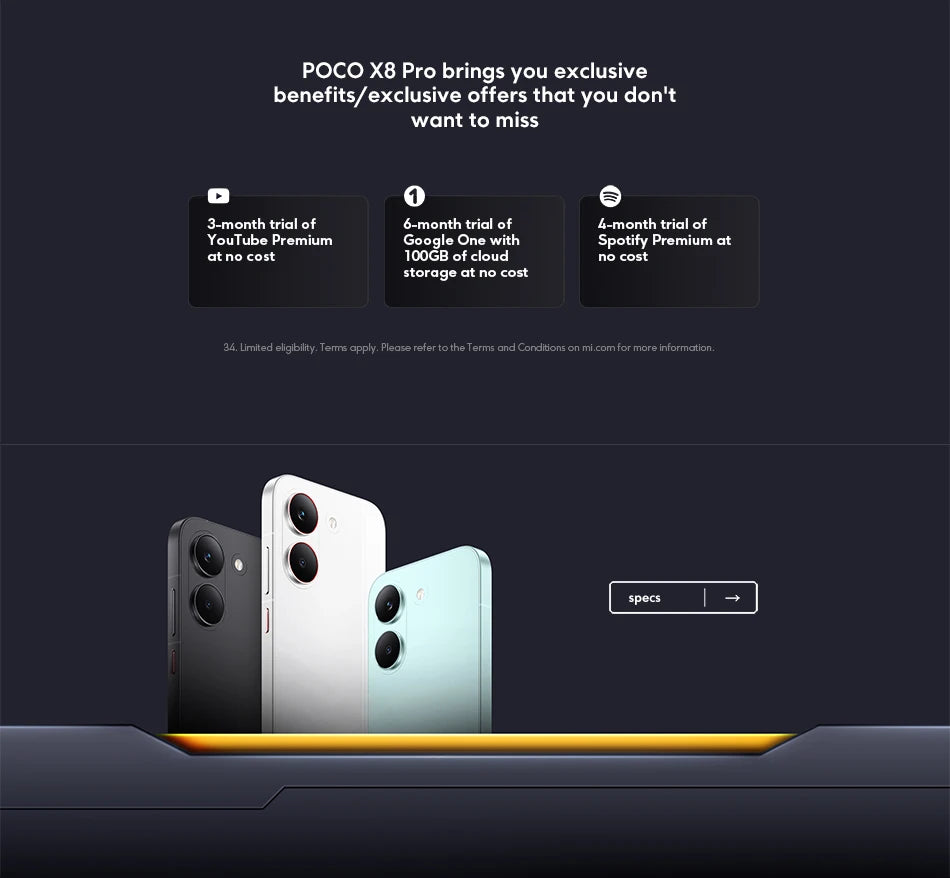 Global Version POCO X8 Pro Smartphone MTK Dimensity 8500-Ultra 6500mAh Battery 6.59" 1.5K 120Hz AMOLED Display 50MP Camera